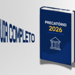 Guia Completo Precatório 2026 com símbolo de justiça e texto sobre antecipar processo